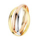 Alianza tres aros oro tricolor 18k ancho 2 mm