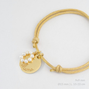 Pulsera cordón beige con colgante plata mama 116222C
