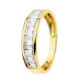 Alianza de Boda o Sortija de Oro 18k de 4,5 mm con Circonitas Talladas en Barra