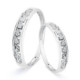 Alianza de Boda o Sortija de Oro Blanco 18k de 3,5 mm con Circonitas en Carril