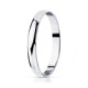 Alianza de Boda de Oro Blanco 18k de 2,5 mm Media Caña Pulida Brillo