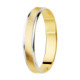 Alianza de Boda Bicolor de Oro 18k con Estrías y Bordes en Brillo Alianza de Boda Bicolor de Oro 18k con Estrías y Bordes en Brillo
