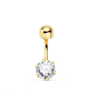 Piercing para ombligo Oro 18k.con circonita
