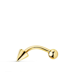 Piercing ceja oro 18k bola y pincho