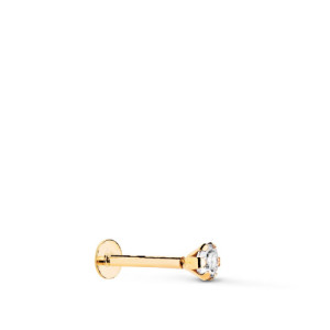 Piercing oro 18k para oreja con circonita blanca