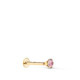 Piercing oro 18k para oreja con circonita rosa
