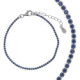 Pulsera Rivière de plata rodiada con circonitas azul