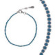 Pulsera Rivière de plata rodiada con circonitas aguamarina