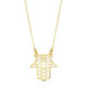 Collar con colgante mano de fátima oro 18k