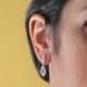 Pendientes para novia oro blanco 18k dos cuerpos con circonitas