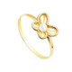 Sortija comunión oro 18K mariposa con perla