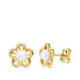 Pendientes comunión oro 18k flor con perlas.
