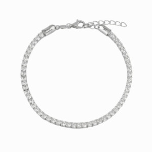 Pulsera Rivière plata de ley con circonitas blancas