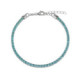 Pulsera Rivière plata con circonitas azul aguamarina.
