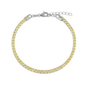 Pulsera Rivière plata de ley con circonitas amarillas