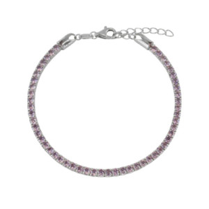 Pulsera Rivière plata de ley con circonitas lavanda