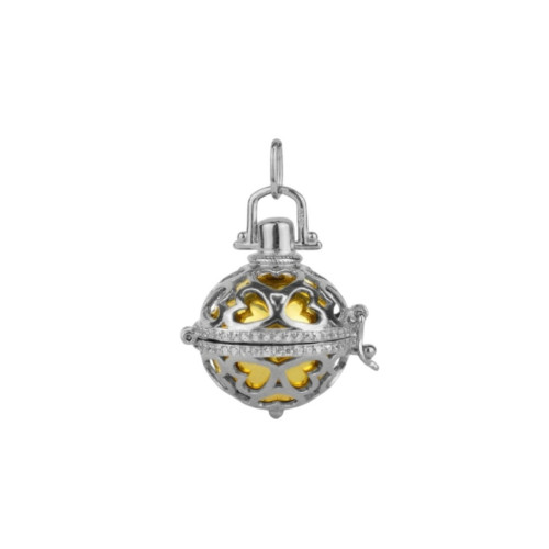 Llamador de Ángel plata rodiada con circonitas elegantes