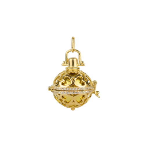 Llamador de Ángel plata dorada con circonitas elegantes