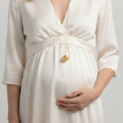 Llamador de Ángel en plata dorada con circonitas brillantes