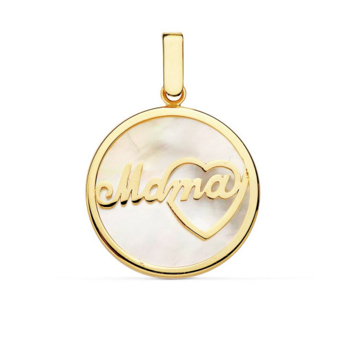 Colgante mamá corazón nácar oro 18K