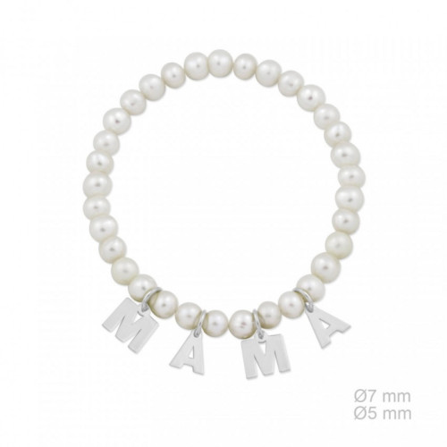 Pulsera MAMA Plata Perlas Cultivadas