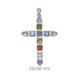 Colgante Cruz de Plata con Circonitas Multicolor 133-CRU-P11E Colgante Cruz de Plata con Circonitas Multicolor 133-CRU-P11E