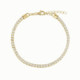 Pulsera Rivière plata dorada con circonitas blancas