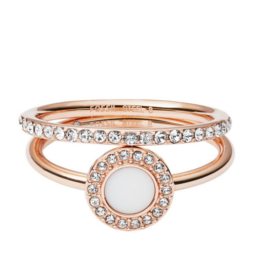 Anillo Mujer Fossil Classic White JF02666791 Oro Rosa