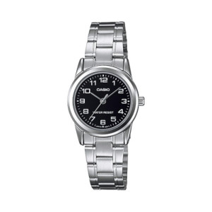 Reloj Casio Mujer LTP-V001D-1B Correa de Acero Esfera Negra