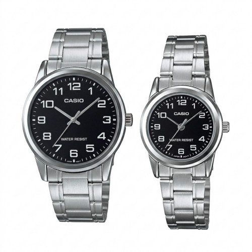 Reloj Casio Mujer LTP-V001D-1B Correa de Acero Esfera Negra