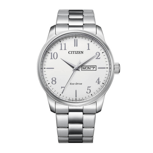 Reloj Citizen Eco-Drive BM8550-81A de Hombre de Acero Plateado con Esfera Blanca y Calendario