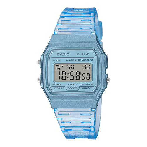 Reloj Casio Vintage F-91WS-2EF Digital Azul Translúcido