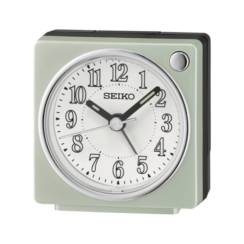 Reloj Despertador Analógico Seiko QHE197M Verde Menta con Alarma, Luz y Segundero Silencioso