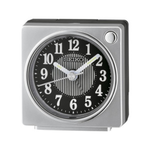 Reloj Despertador Analógico Seiko QHE197S Plateado con Alarma, Luz y Segundero Silencioso