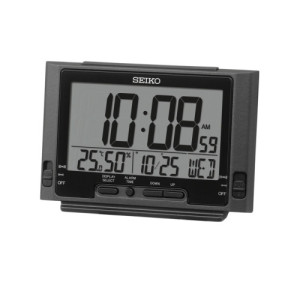 Reloj Despertador Digital Seiko QHL095K con Alarma Zumbador, Termómetro e Higrómetro
