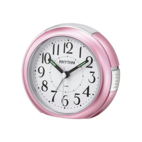 Reloj Despertador Analógico Rhythm CRE858NR13 Rosa con Alarma Beep