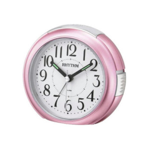 Reloj Despertador Analógico Rhythm CRE858NR13 Rosa con Alarma Beep