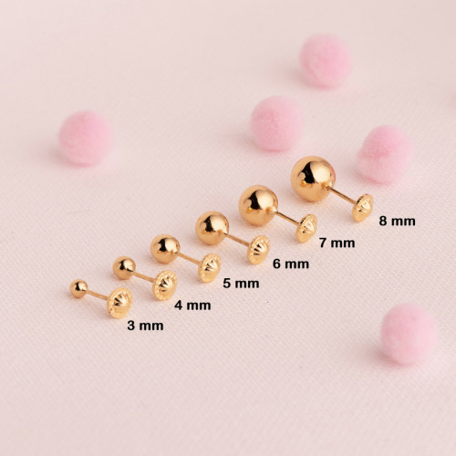 Pendientes de Bola en Oro de 18 Quilates
