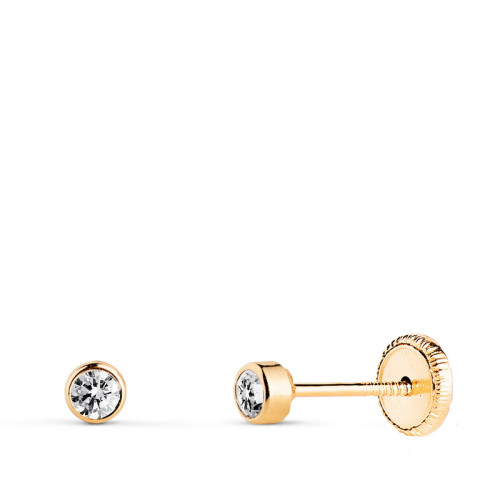 Pendientes con Circonita Chatón en Oro de 18 Quilates
