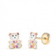 Pendientes de Bebé con Oso Esmaltado en Oro de 18 Quilates Pendientes de Bebé con Oso Esmaltado en Oro de 18 Quilates