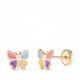 Pendientes de Oro Amarillo de 18 Quilates con Mariposas Esmaltadas Pendientes de Oro Amarillo de 18 Quilates con Mariposas Esmaltadas