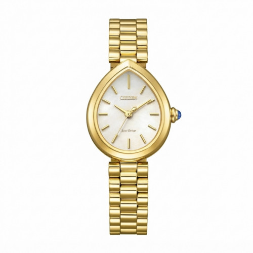 Reloj Citizen Lady Eco-Drive Acero Dorado Esfera Blanca EM1208-53A