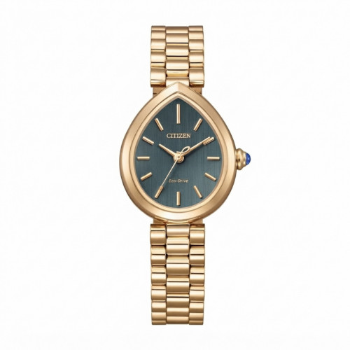 Reloj Citizen Lady Eco-Drive Acero Dorado Esfera Verde EM1203-57X