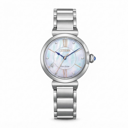 Reloj de mujer Citizen Eco-Drive Acero con Diamante Esfera Blanca EM1070-83D