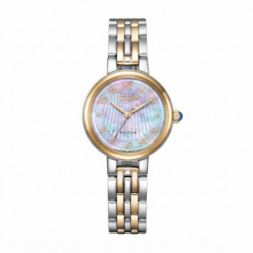 Reloj Citizen Mujer Eco-Drive Bicolor Acero y Dorado Esfera Madreperla EM0996-84Y