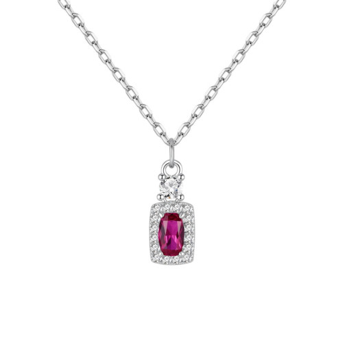 Gargantilla Alice Valencia Plata de Ley con Circonita Color Rubí y Pavé