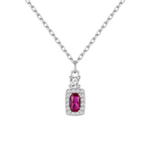 Gargantilla Alice Valencia Plata de Ley con Circonita Color Rubí y Pavé